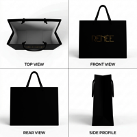 80 Gsm Black Paper Shopping Bag - Max Load: 2 Kg  Kilograms (kg)