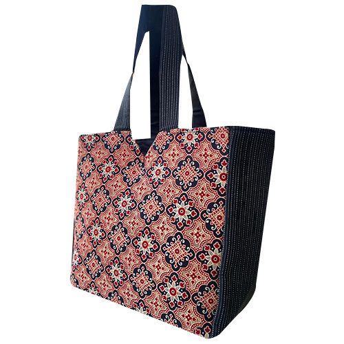 Ajrakh Print Matka Bag - Color: Multicolor