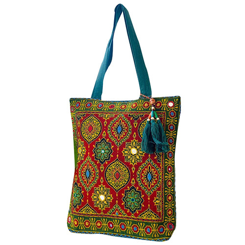 Mirror Work Shopping Bag - Color: Multicolor