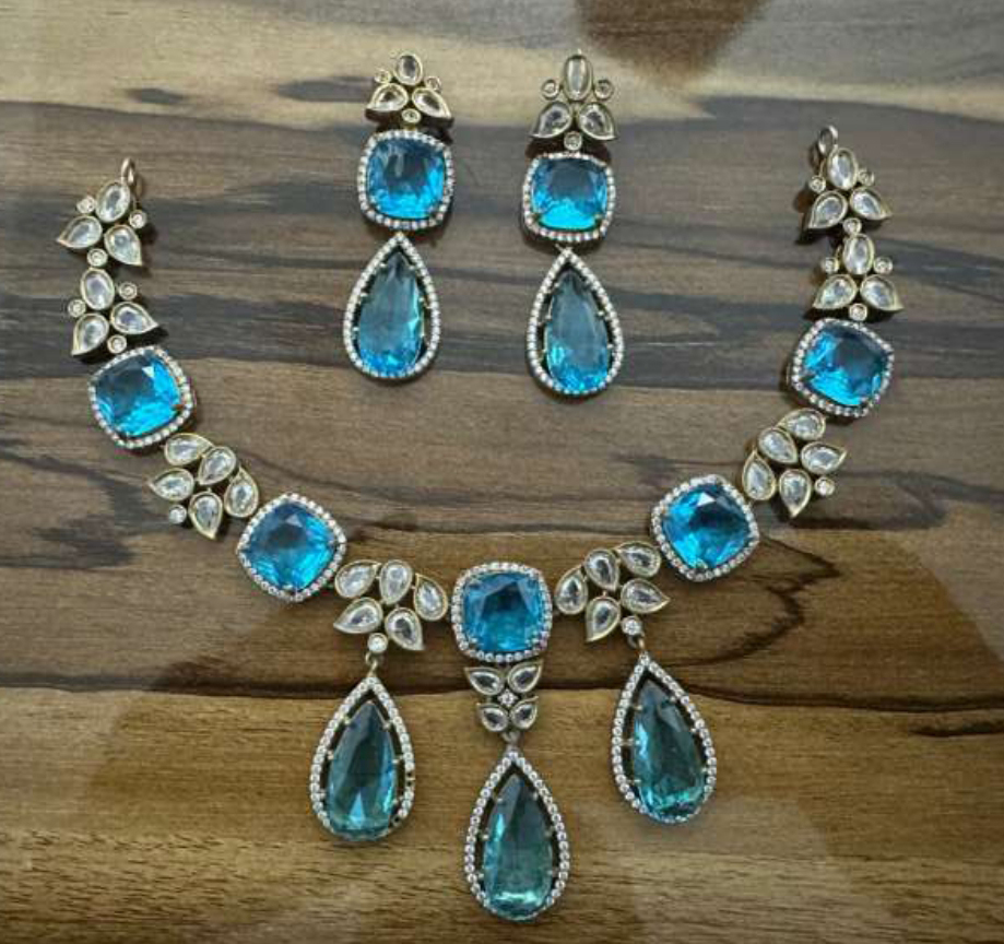 Crystal Charm Necklace Set
