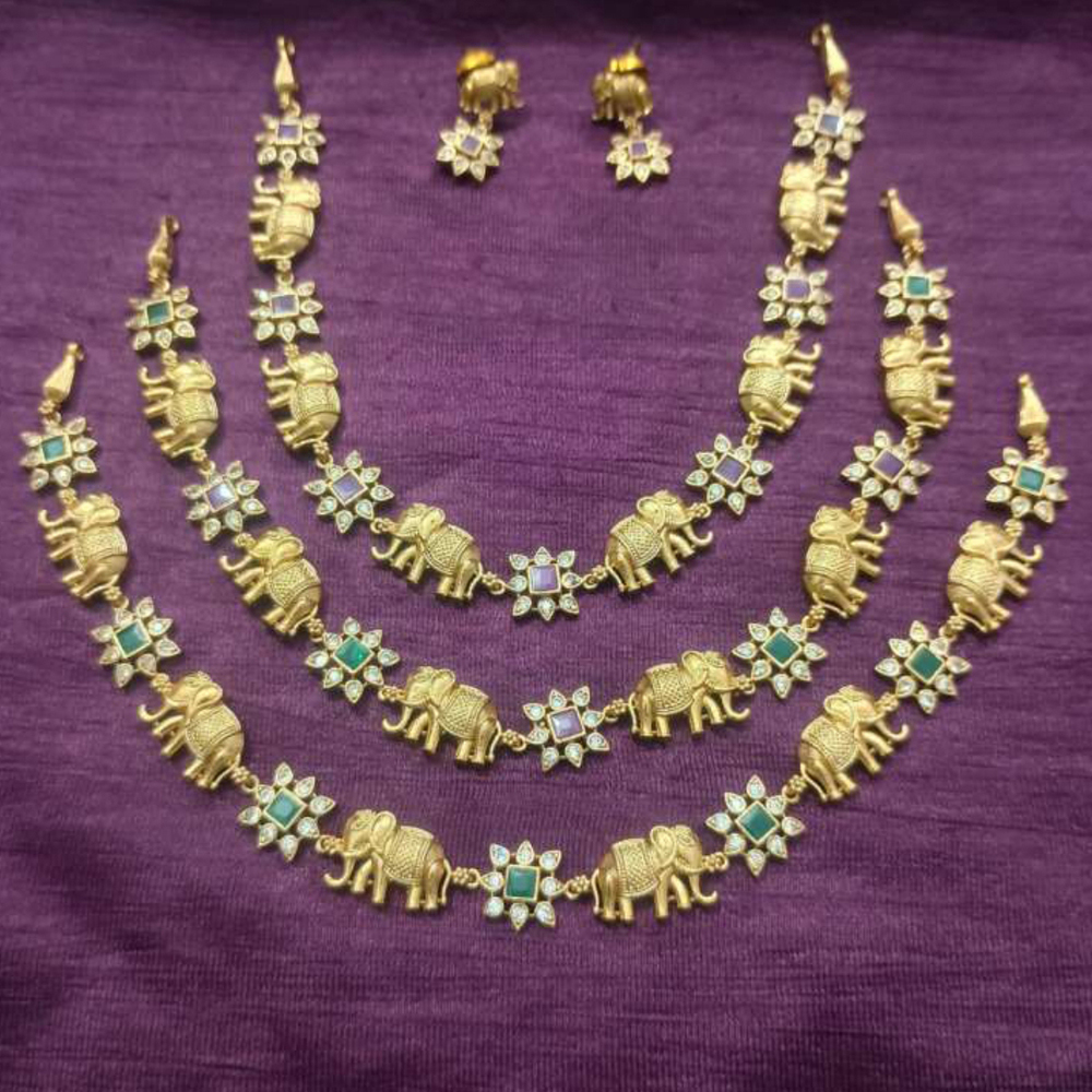  Royal Ganesha Elephant Necklace Set