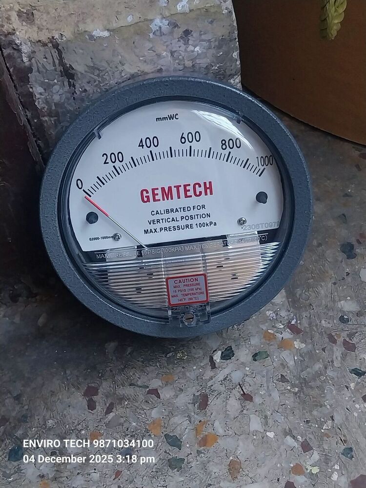 GEMTECH DIFFERENTIAL PRESSURE GAUGE FOR SACHIN INDUSTRIAL AREA SURAT Gujarat