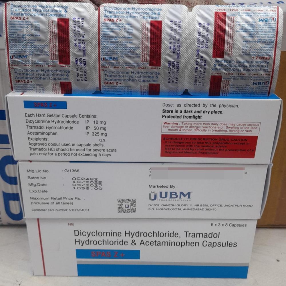 dicyclomine tramadol hcl & acetaminophen capsules