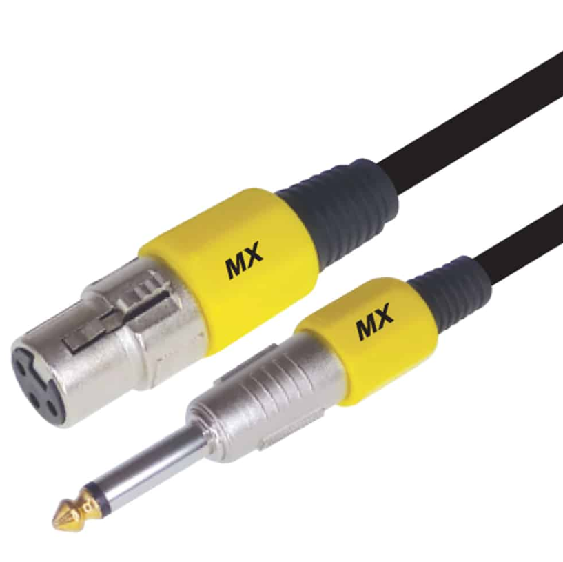 Mx 3-Pin Female Xlr To P-38 Mono Male Cord, 1.5 Meter (Mx-3742) - Color: Black