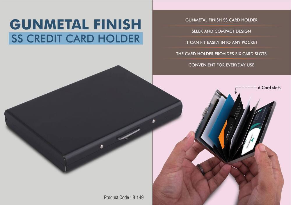 Gunmetal finish SS Credit card holder