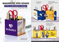 Magnetic Pen Stand With Full Side Branding Area - Feature: Good Quality