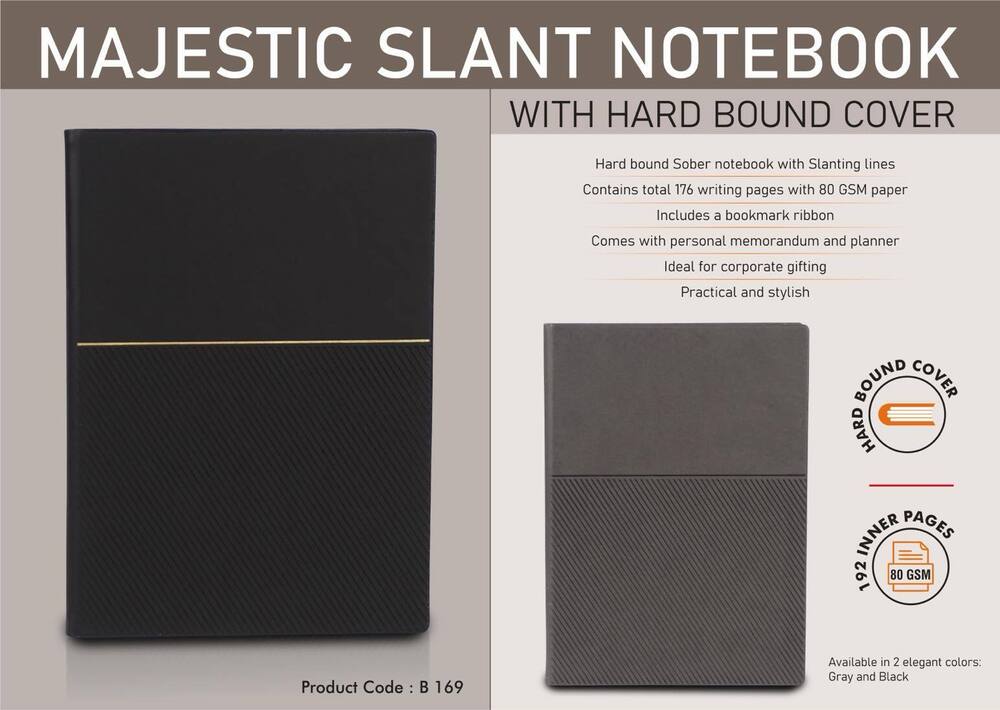 Majestic Slant Notebook with Hard bound cover