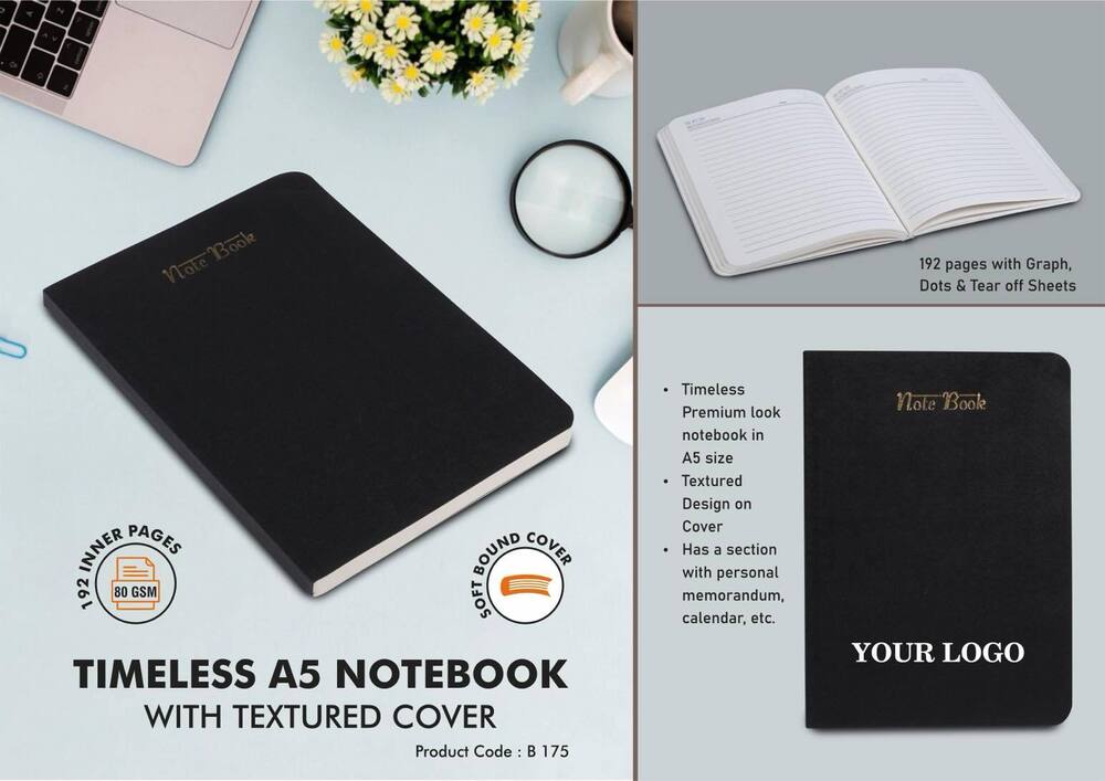 Timeless A5 notebook with textured cover