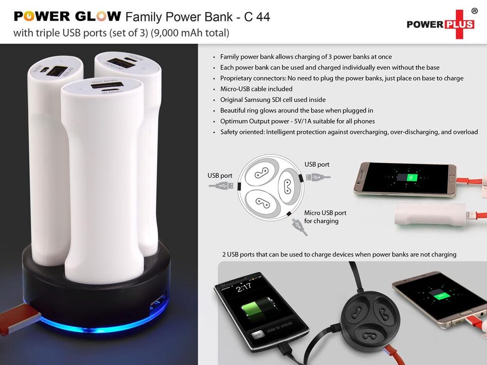 Family power bank with triple USB ports