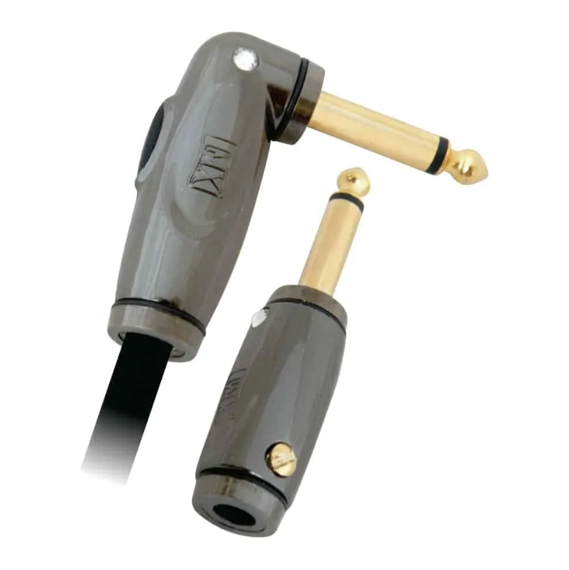 Mx Instrument Cable Guitar Cables With Kill Switch Cut-Off Circuit Breaker 6.35 Mm To Right Angled 6.35Mm Plug Mono Jack Male 2 Mtr (Mx-3373) - Color: Grey