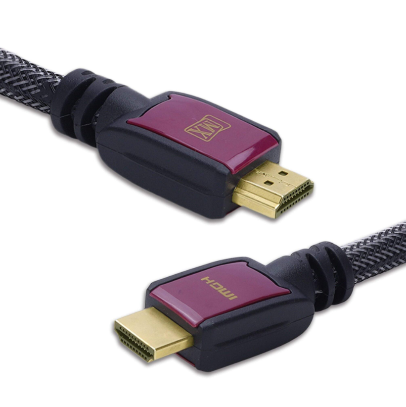 Mx Hdmi Cable   1.4 Version With Nylon Mesh   26 Awg  Suppression Core   3 Meters - Color: Black