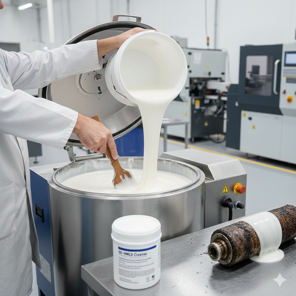 Cleaner for hot melt glue labelling machine