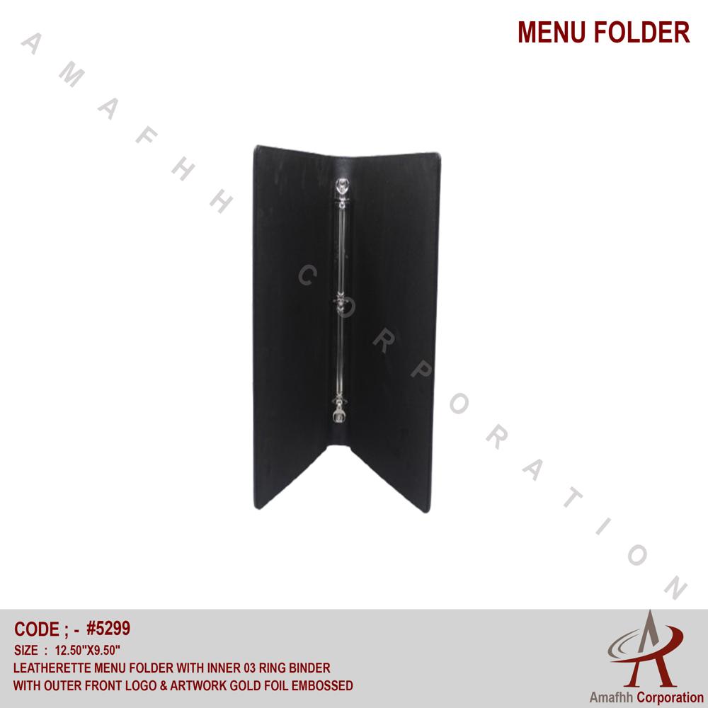 Leatherette Menu Folder - Color: Brown