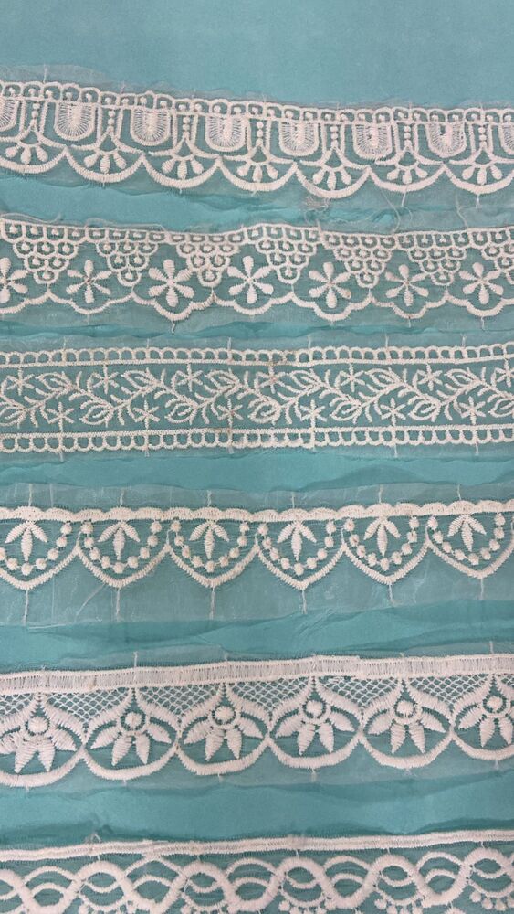 Schifli embroidery on tissue