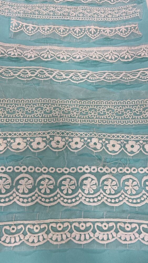 Schifli embroidery on tissue