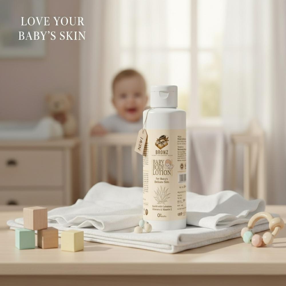 BRONZ Baby Body Lotion Enrich With Calamine, Aloevera And Vitamin E 0 Months For Baby's Delicate Skin 100ml