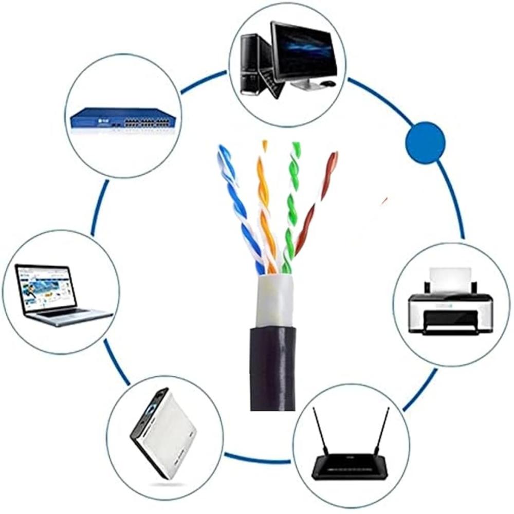 Cctv Cat6 Lan Cable Copper Outdoor - Color: Black