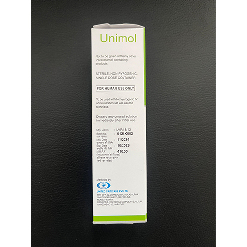 Unimol Paracetamol Infusion Ip - Dosage Form: Liquid