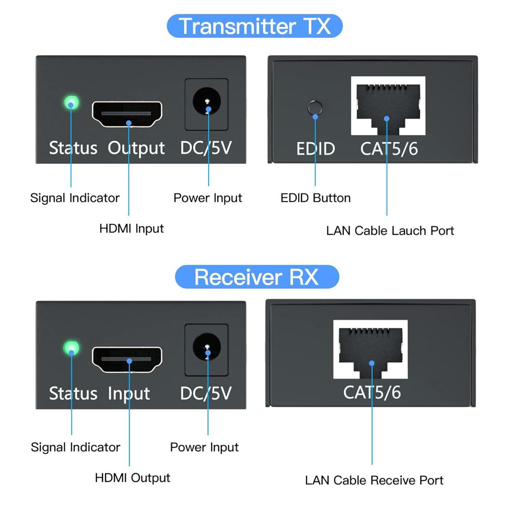 HDMI Extender 60 Meter With Adapter