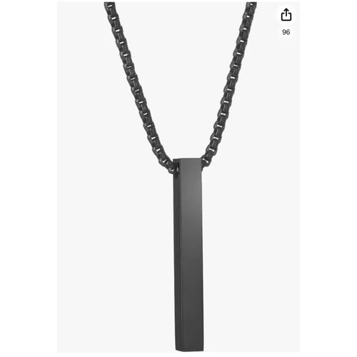 Golden Metal NAME Square Chain Glossy Bar Pendant