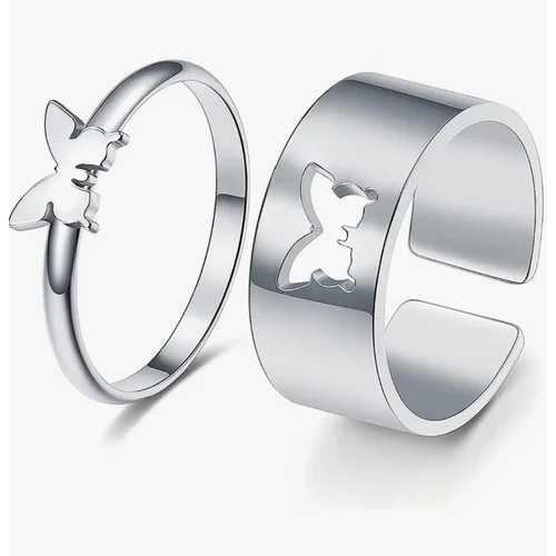 Heart Couple Ring - Color: Silver