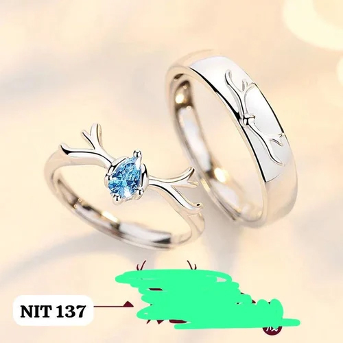 Couple Adjustable Ring Set With Red Box