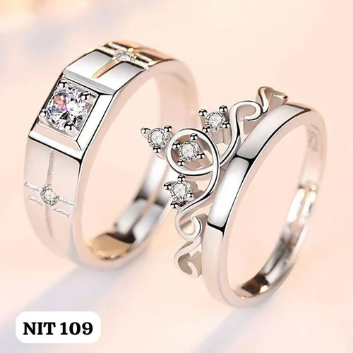 Couple Adjustable Ring Set With Red Box