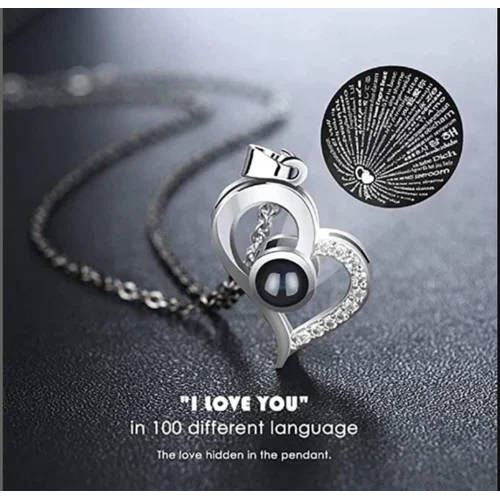 I Love You In 100 Languages Projection Pendant