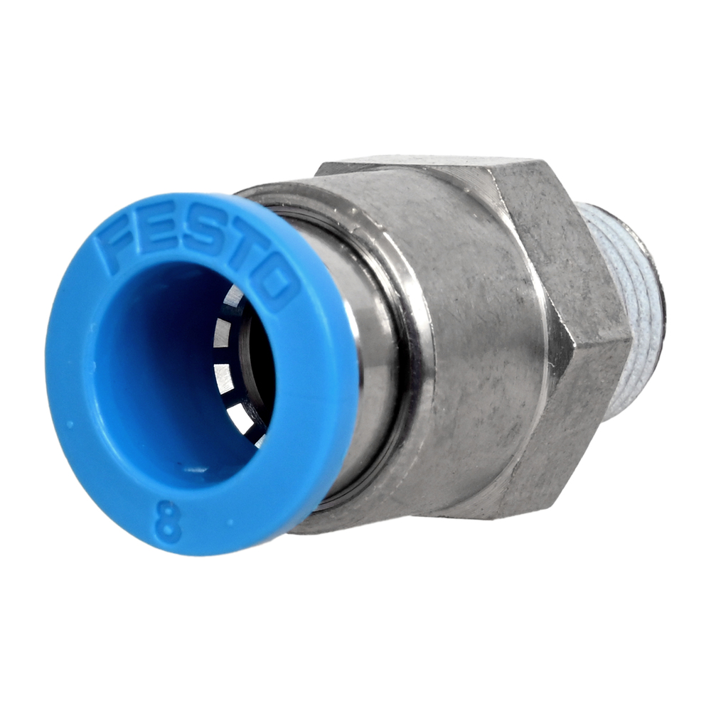 Festo Push Fitting Qs-1-8-8 (153004)- 10 Pcs - Color: Silver