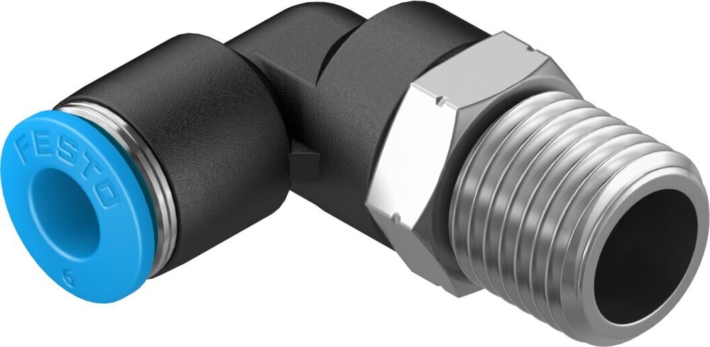 Festo L Type Fitting Qsl-1-4-6 (153047)- 10 Pcs - Color: Black