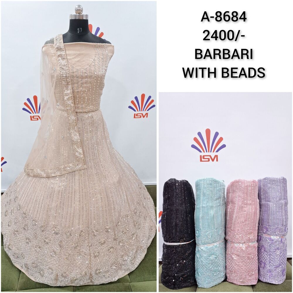 Ladies Lehenga Choli With Barbari With Beads - Color: Different Available