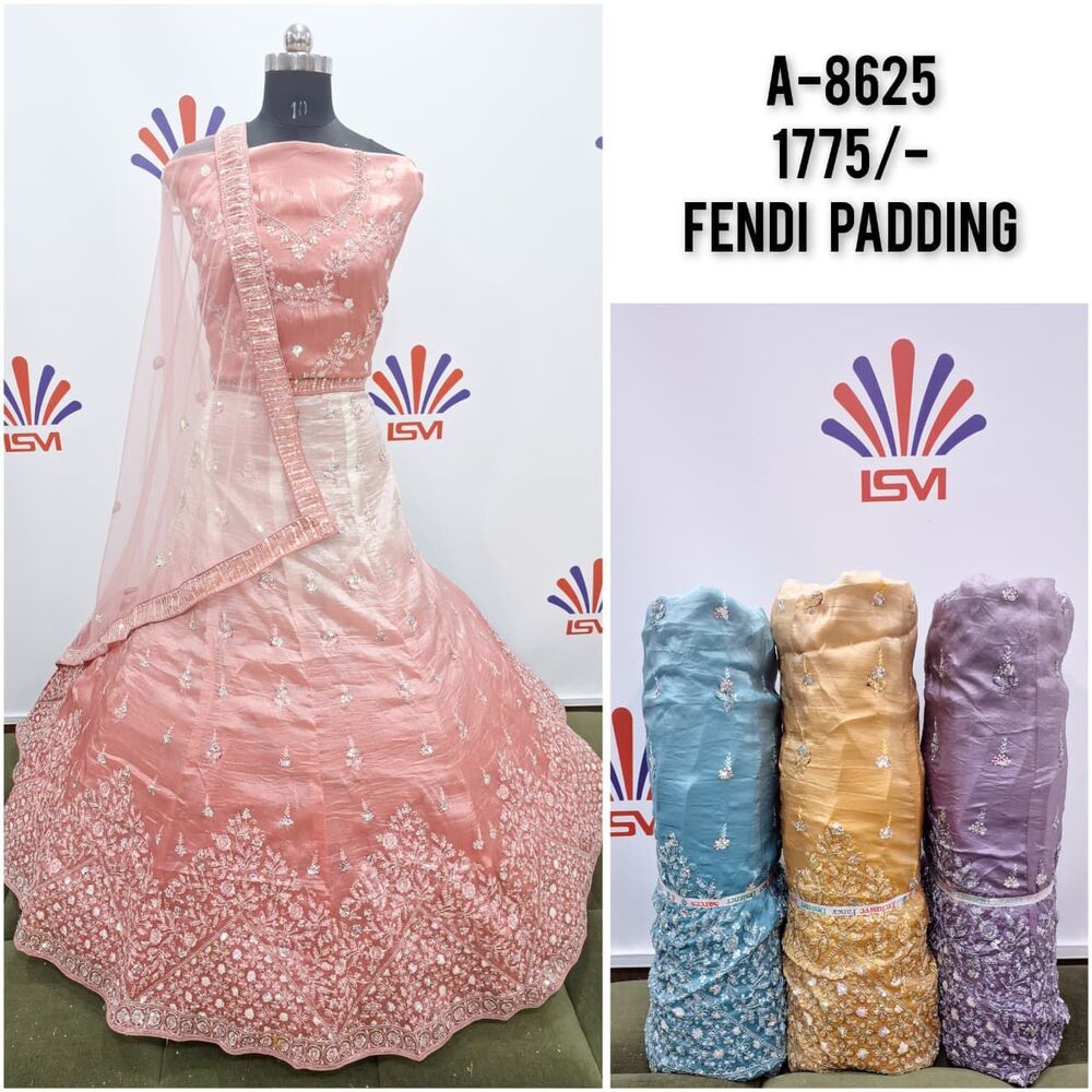 Ladies Lehenga Choli With Fendi Padding - Color: Different Available
