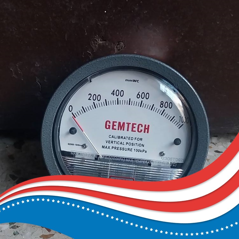 GEMTECH DIFFERENTIAL PRESSURE GAUGE FOR Hojiwala Industrial Estate Surat.