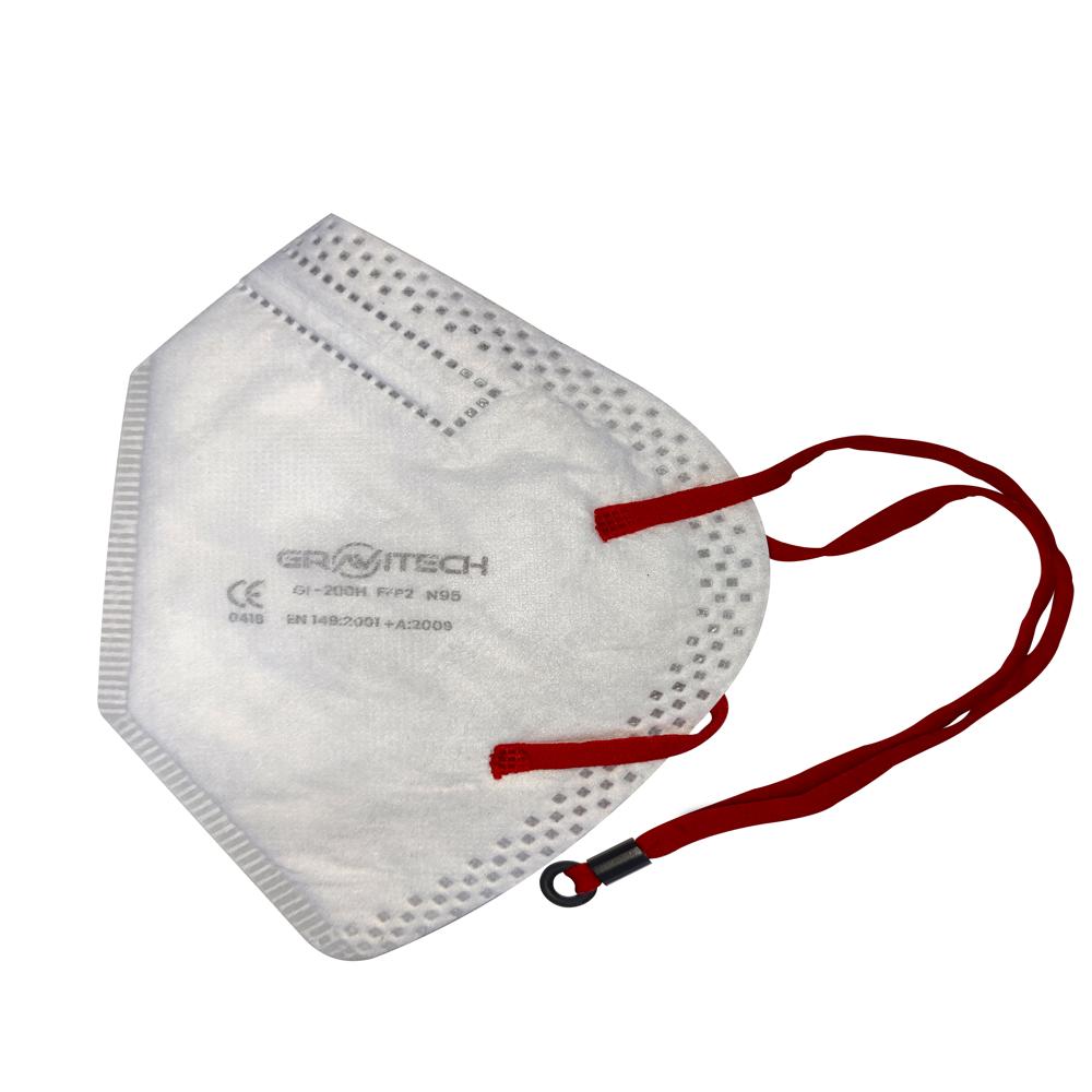 Gi-200 N95 Face Mask - Lightweight Less Than 15g, Standard Size, White | Protection Against Pm 2.5 Dust, Soft Headbands, Foam Lining For Comfort