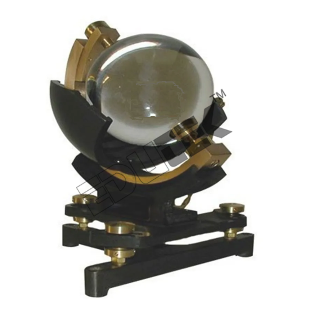 Sunshine Recorder - Glass & Metal, 100x100x150 Mm, 1kg | Is:7243:1974 Standard, +/- 2% Accuracy, Fixed Base For Meteorological Studies