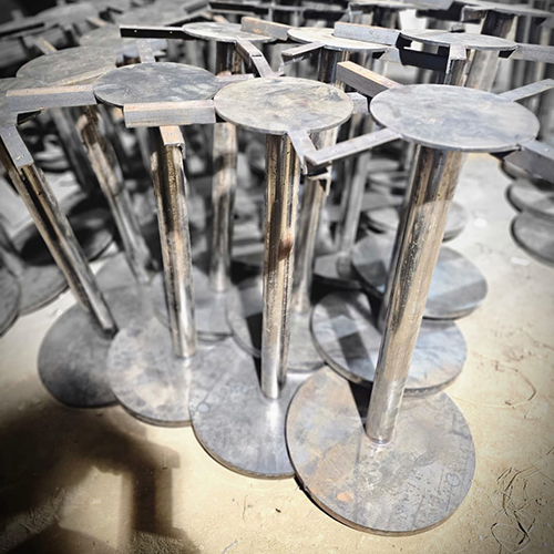 Ss Table Base - Finish: Brushed Steel / Mirror Finish