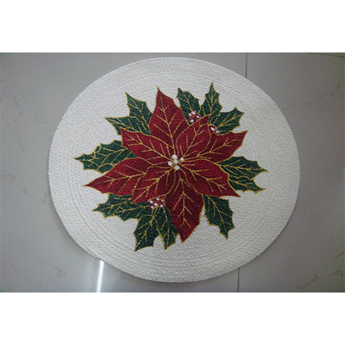 Red Color Printed Round Placemats - Color: Different Available