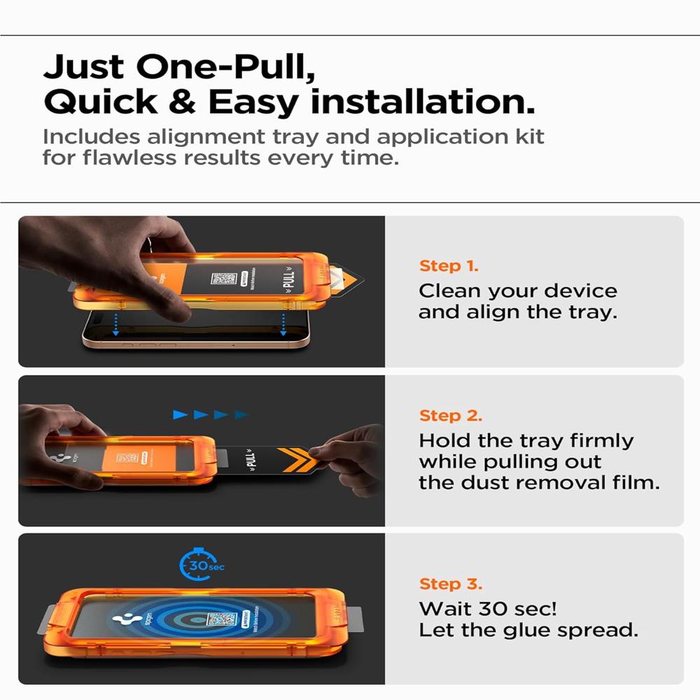 Spigen Tempered Glass for iPhone 16/15 [3 Pack]