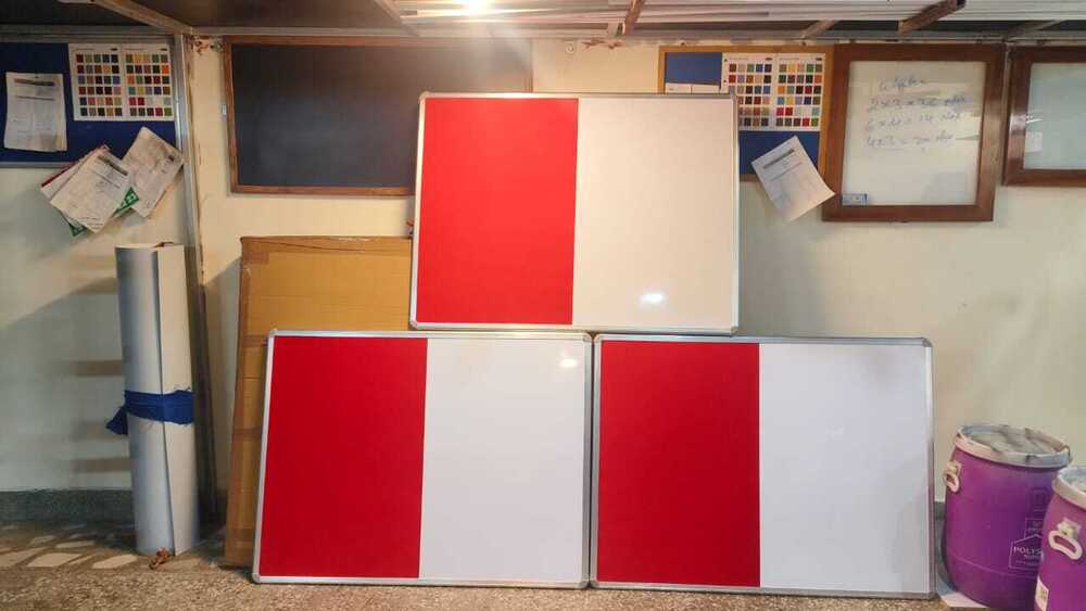 Sds016 Combination Non-magnetic Notice Board - Aluminum & Wooden Frame, Various Sizes Available | Ideal For Office, School, College, Home And More