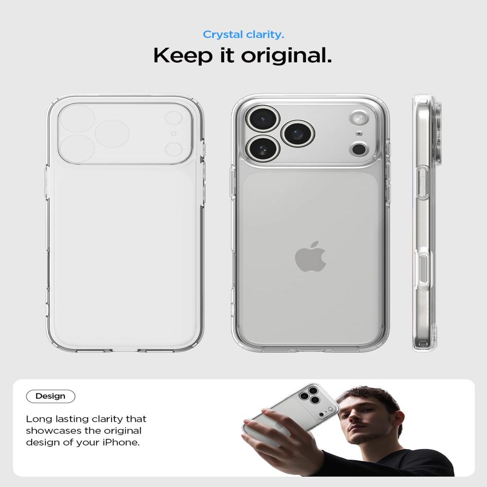 Spigen Back Cover Case Compatible With Iphone 17 Pro Crystal Clear - Size: 7.62 X 1.02 X 15.24 Cm