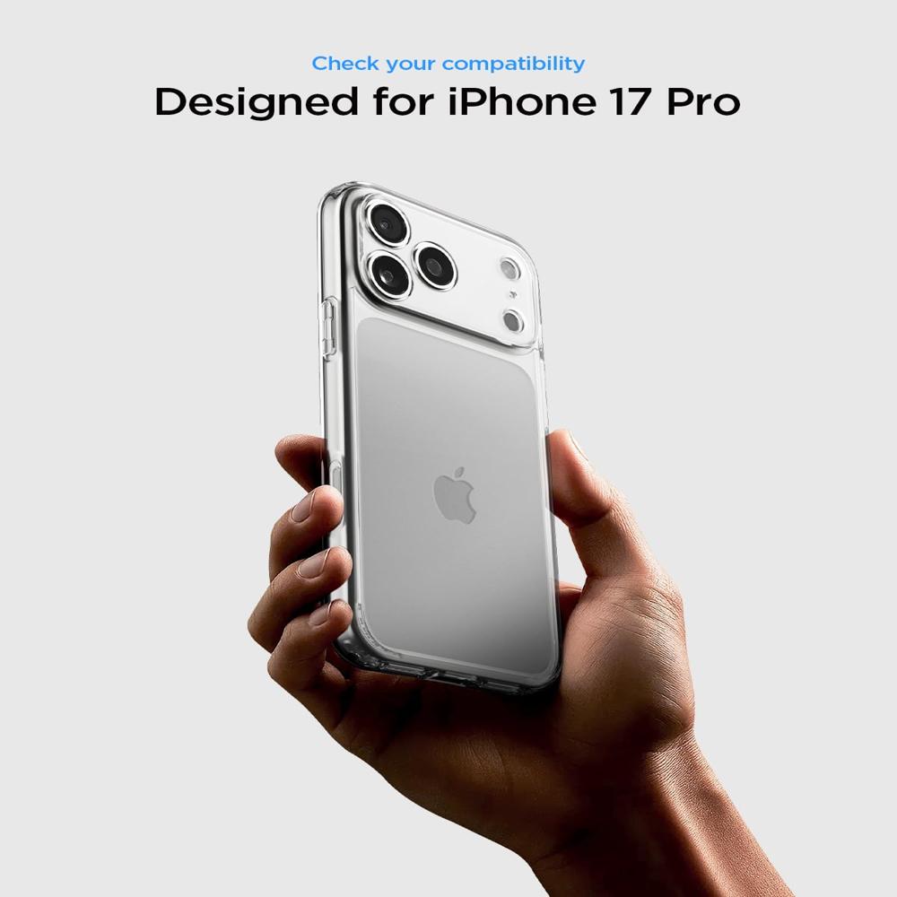Spigen  Back Cover Case Compatible with iPhone 17 Pro  Crystal Clear