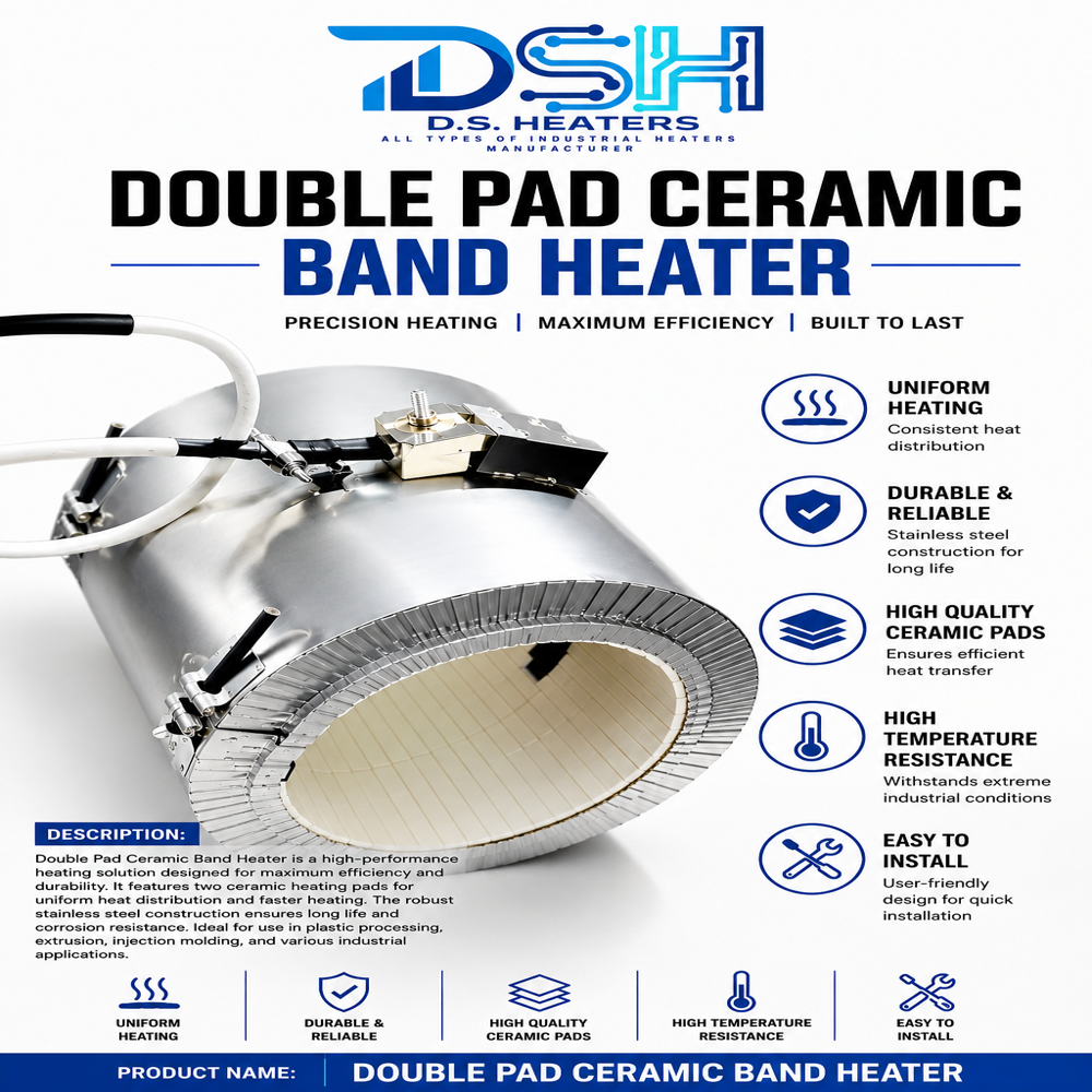 Ceramic Double Insulated Heater - Application Areas: Injection Moulding Machines