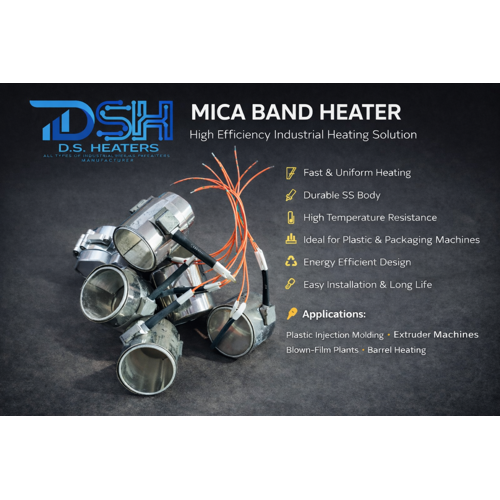 Mica Band Heater - Application Areas: Injection Moulding Machines