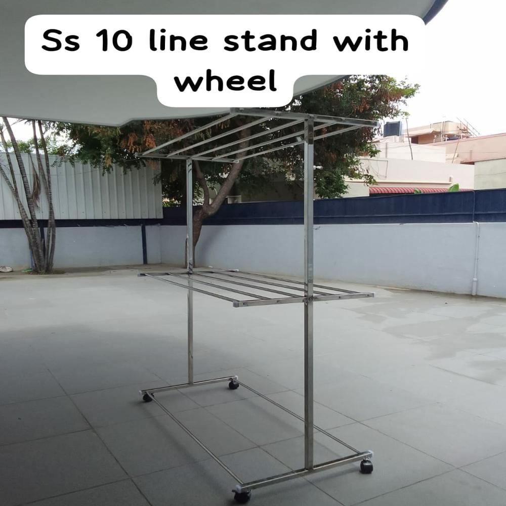 Ss 10 Line Stand With Wheel