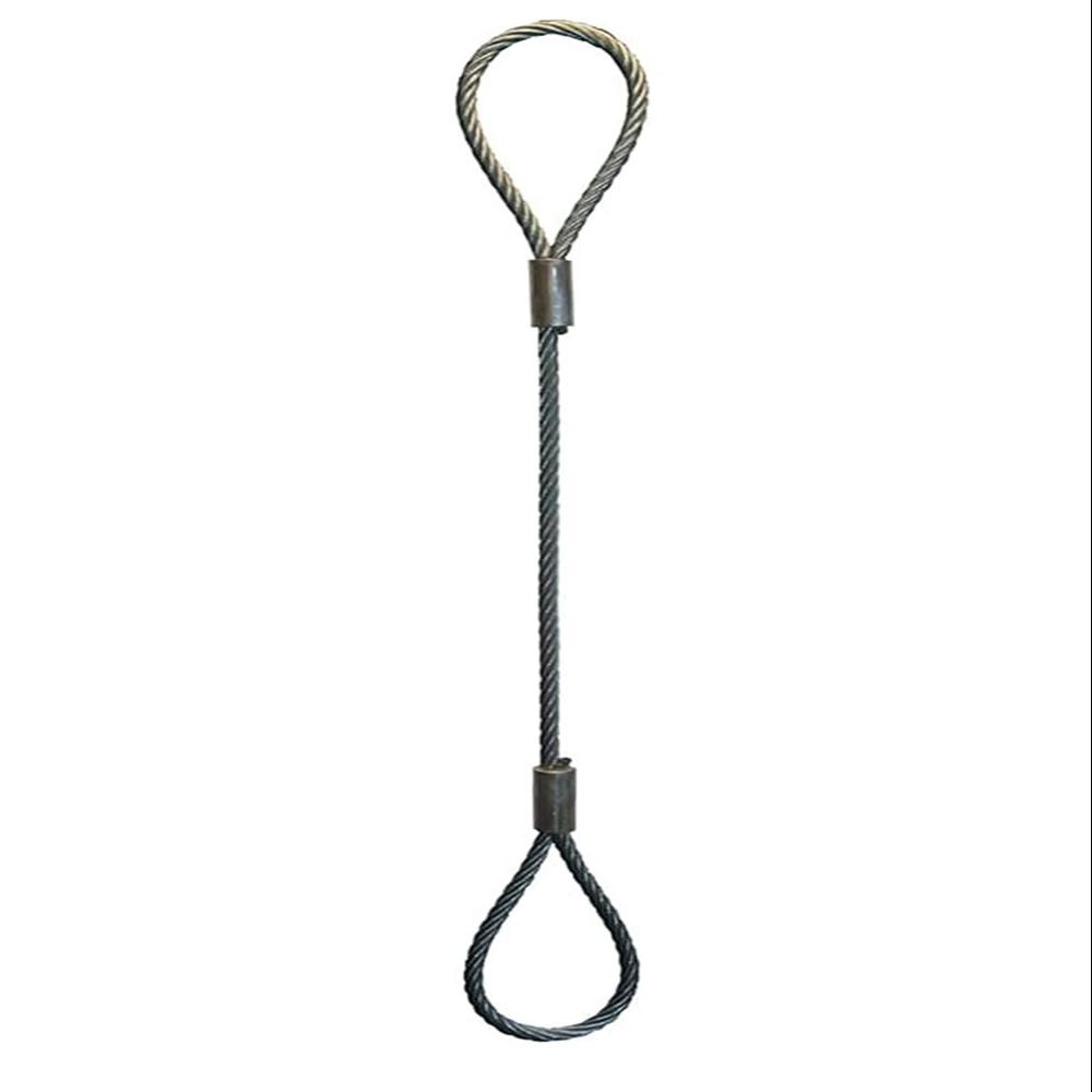 Wire Rope Slings - Stainless Steel, 20-25mm Diameter, Golden Color, Twisted Texture, Round Shape, Versatile For Overhead Lifting
