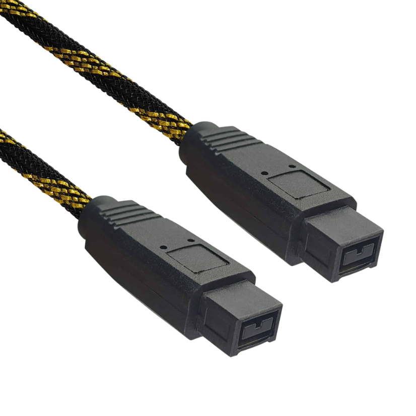 Mx Firewire Ieee 1394B 9 Pin To 9 Pin Cord Gold Plated With Nylon Mesh 1.5 Meters - Conductor Material: Brass