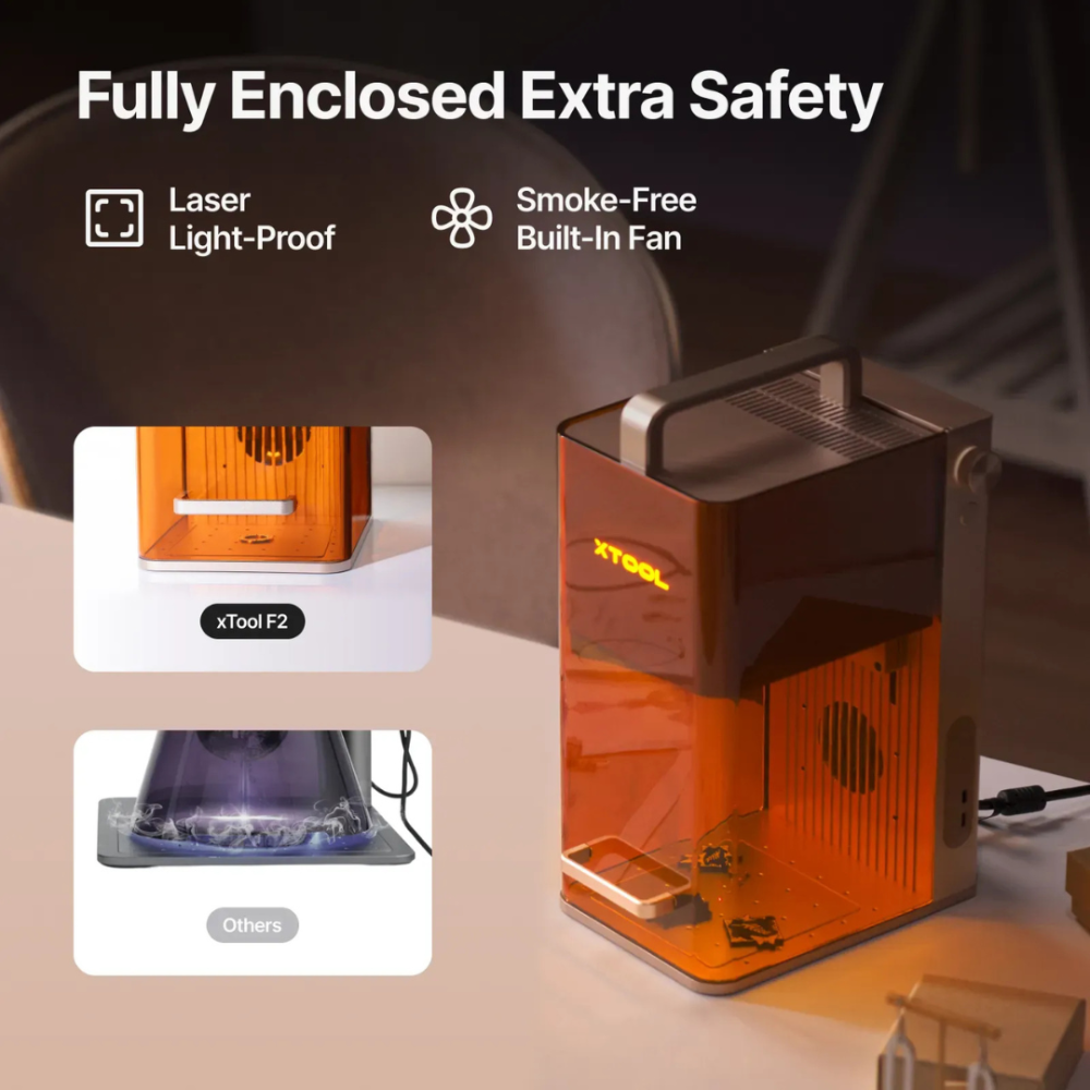 xTool F2 Dual Laser Engraver | Portable 15W + IR Metal Engraver F2 Standalone