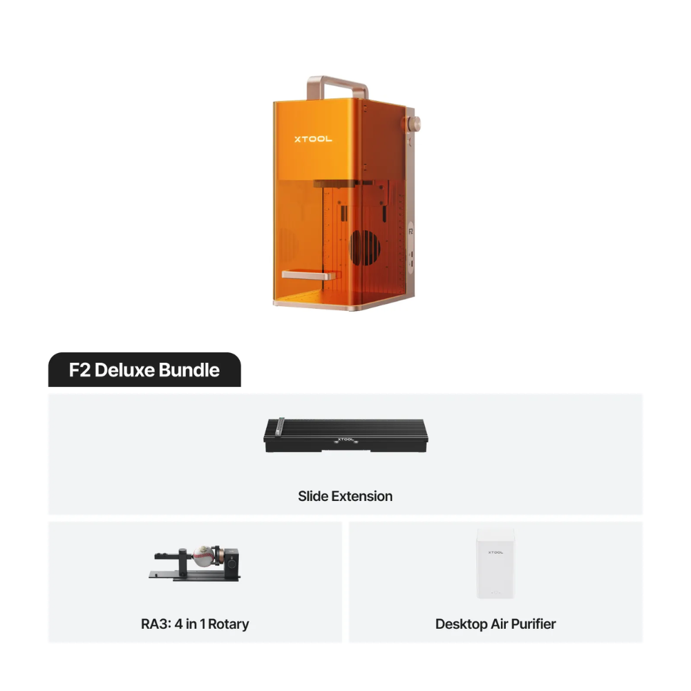 xTool F2 Dual Laser Engraver | Portable 15W + IR Metal Engraver F2 Deluxe Bundle