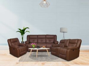 Henderson Leatherette Motorized Recliner Set With Cup Holders