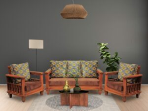 BIG APPLE WOODEN SOFA SET WITH DETACHABLE CUSHION